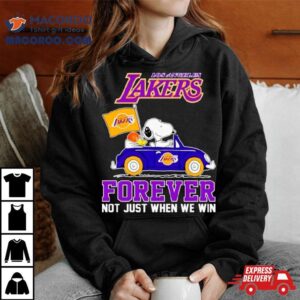 Snoopy And Woodstock Los Angeles Lakers Basketball Forever Fan Not Just When Win Tshirt