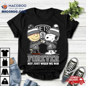 Snoopy Fist Bump Charlie Brown Brooklyn Nets Forever Not Just When We Win Tshirt