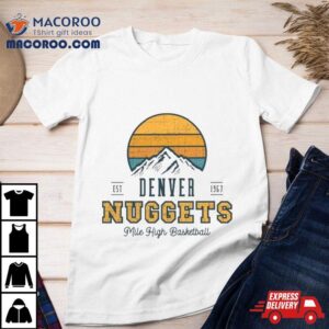 Snow Mountain Sunset Denver Nuggets Basketball Tshirt