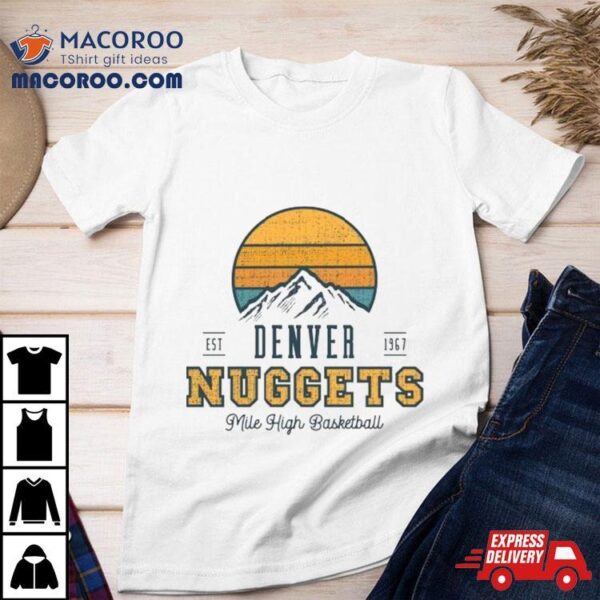 Snow Mountain Sunset Denver Nuggets Basketball Shirt