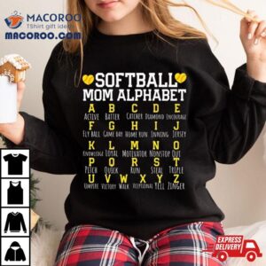 Softball Mom Alphabet Sporty Family Shirt