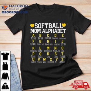 Softball Mom Alphabet Sporty Family Shirt