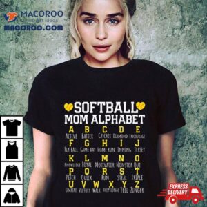 Softball Mom Alphabet Sporty Family Tshirt