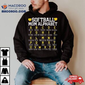 Softball Mom Alphabet Sporty Family Tshirt