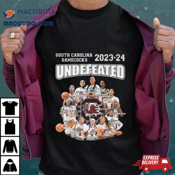 South Carolina Gamecocks 2023 2024 Undefeated Signatures Shirt