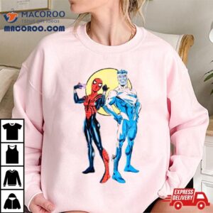 Spider Girl And Superman Blue Tshirt