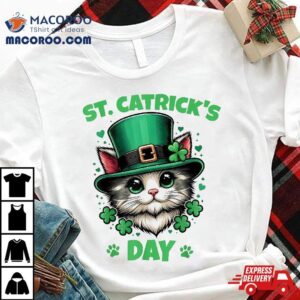 St Patricks Catricks Day Cute Irish Cat Saint Pattys Kids Tshirt