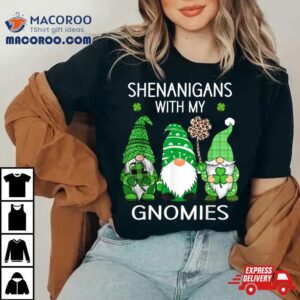 St Patricks Day Lucky Shamrock Leopard Gnomes Irish Women T Shirt