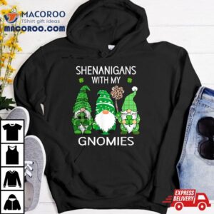 St Patricks Day Lucky Shamrock Leopard Gnomes Irish Women Tshirt