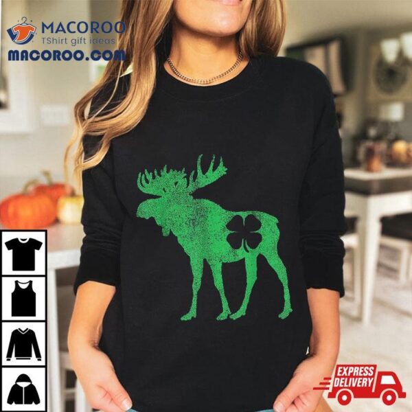 St Patricks Day Moose Shamrock Saint Paddy’s Irish Gift Shirt