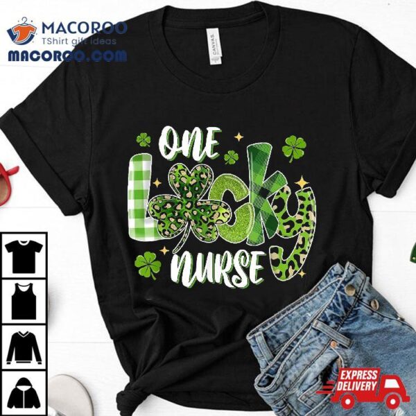 St Patricks Day One Lucky Nurse Saint Pattys Scrub Top Shirt