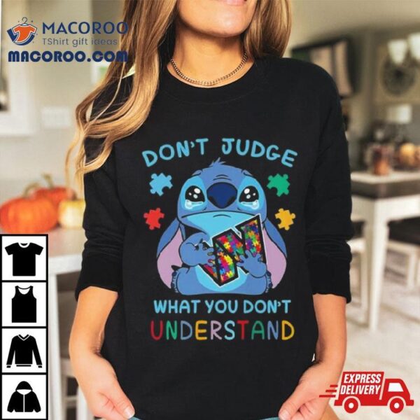 Stitch Washington Commanders Autism Awareness Don’t Judge What You Don’t Understand Shirt