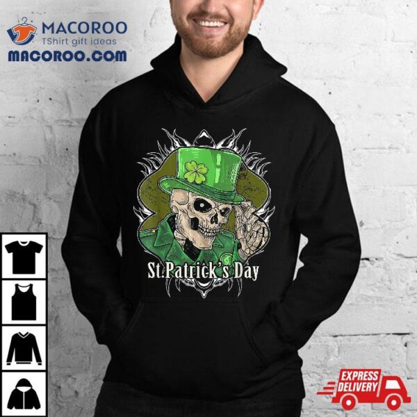 Sugar Skeleton Skull Saint Patricks Day Of Dead Shirt