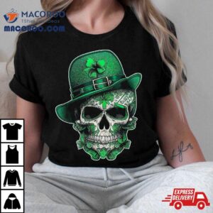 Sugar Skull Saint Patricks Day Of Dead Dia De Los Muertos Tshirt