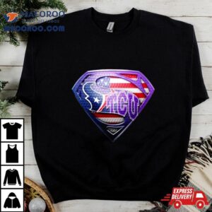 Superman Sports Houston Texans And Tcu Horned Frogs Shirt