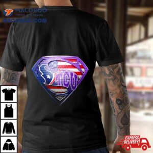 Superman Sports Houston Texans And Tcu Horned Frogs Tshirt