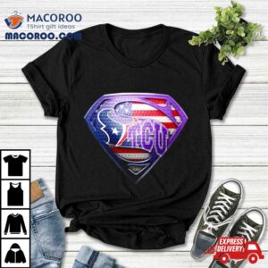 Superman Sports Houston Texans And Tcu Horned Frogs Tshirt