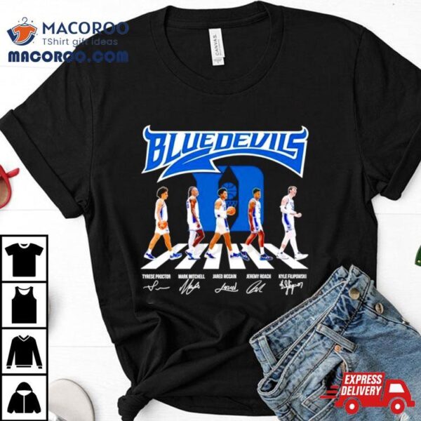 The Blue Devils Basketball Abbey Road Proctor Mitchell Mccain Roach And Filipowski Signatures Shirt