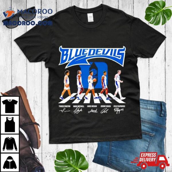 The Blue Devils Basketball Abbey Road Proctor Mitchell Mccain Roach And Filipowski Signatures Shirt