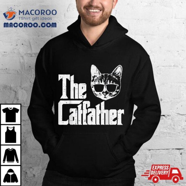 The Catfather Funny Cat Dad Fathers Day Movie Pun Papa Shirt