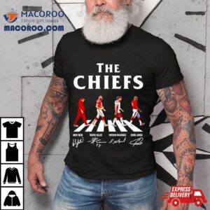 The Chiefs Abbey Road Andy Reid Travis Kelce Patrick Mahomes Signatures Tshirt