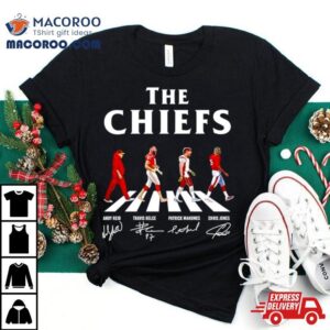 The Chiefs Abbey Road Andy Reid Travis Kelce Patrick Mahomes Signatures Tshirt