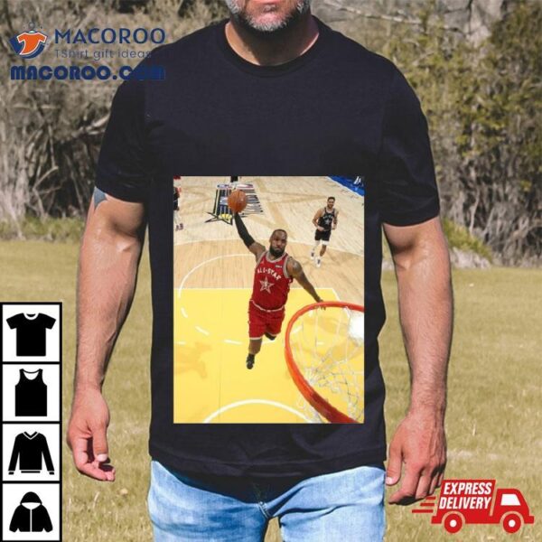 The Iconic Dunk Moment Of The King Lebron James In Nba All Star 2024 T Shirt