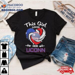 This Girl Love The Uconn Huskies Diamond Heart Tshirt