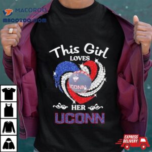 This Girl Love The Uconn Huskies Diamond Heart Tshirt