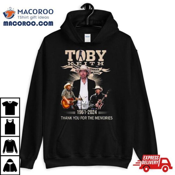 Toby Keith Countdown Combs Tour 1961 2024 Thank You For The Memories Signature Shirt