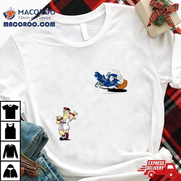 Toronto Blue Jays Vs Atlanta Braves Mlb 2024 Mascot Cartoon Baseball Shirt