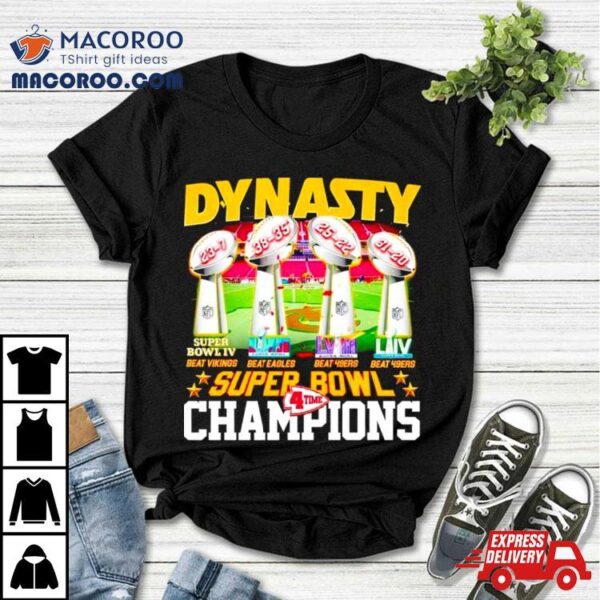 Trophies Dynasty Super Bowl Champions 4 Time Shirt