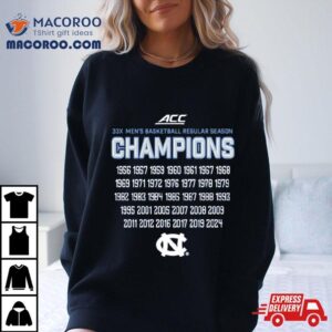 Unc Tar Heels 33x Acc Men’s Basketball Regular Season Champions Shirt