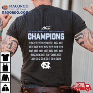 Unc Tar Heels 33x Acc Men’s Basketball Regular Season Champions Shirt