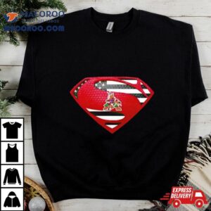 Usa Flag Inside Arizona Coyotes Superman Shirt