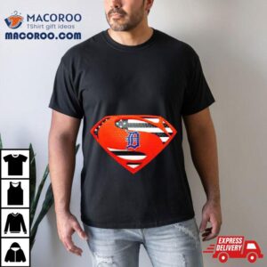 Usa Flag Inside Detroit Tigers Superman Tshirt