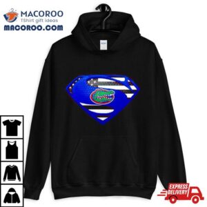 Usa Flag Inside Florida Gators Superman Tshirt