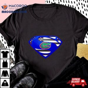 Usa Flag Inside Florida Gators Superman Tshirt