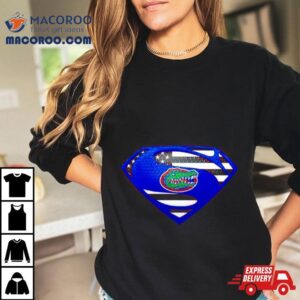 Usa Flag Inside Florida Gators Superman Tshirt