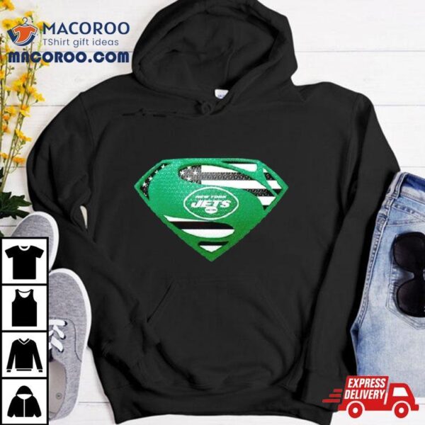 Usa Flag Inside New York Jets Superman Shirt