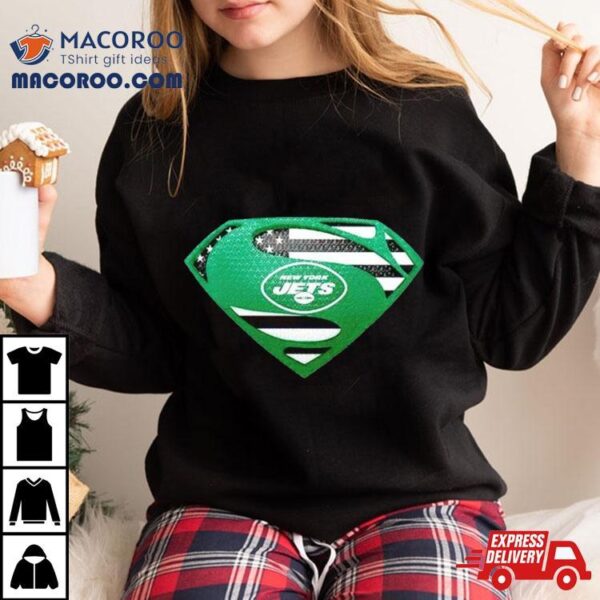 Usa Flag Inside New York Jets Superman Shirt