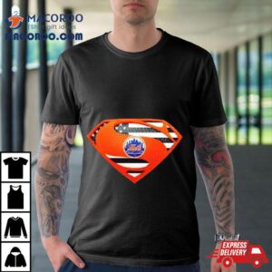 Usa Flag Inside New York Mets Superman Tshirt