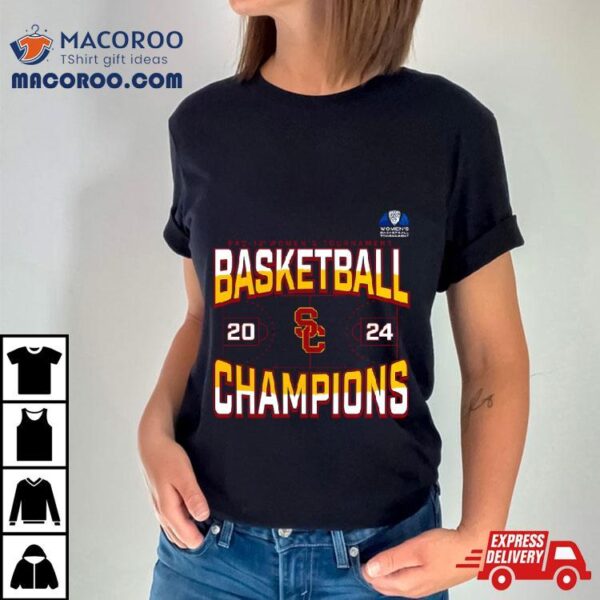 Usc Trojans 2024 Pac 12 Women’s Basketball Conference Tournament Champions Three Pointer Shirt