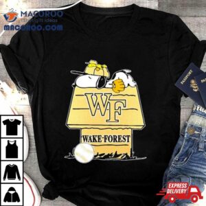 Wake Forest Demon Deacons Snoopy And Woodstock The Peanuts Baseball Tshirt