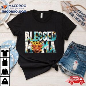Western Blessed Cow Mama Print Mom Mother’s Day Shirt
