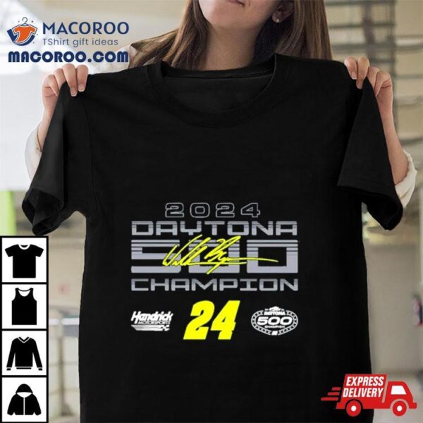 William Byron Checkered Flag Sports 2024 Daytona 500 Champion Exclusive T Shirt