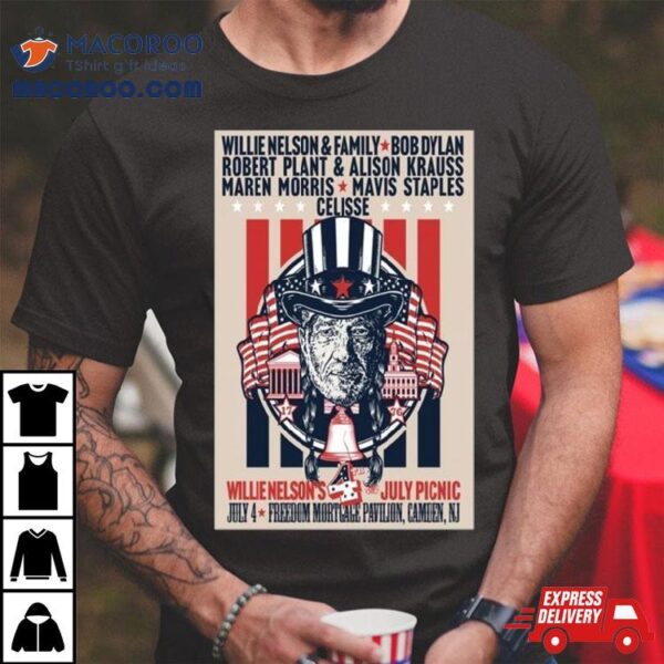 Willie Nelson July 4 2024 Freedom Mortgage Pavilion Camden Nj Shirt