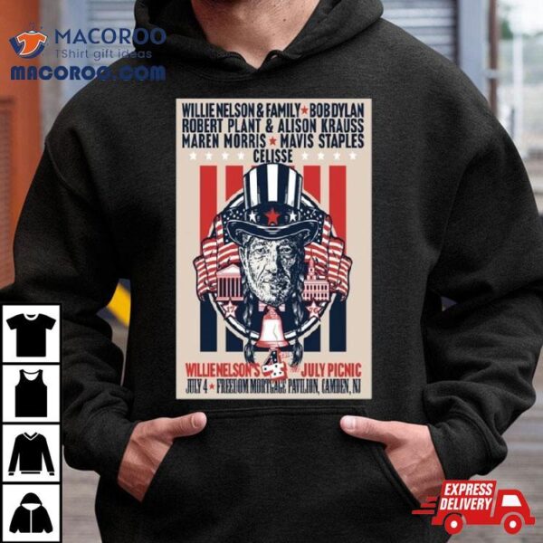 Willie Nelson July 4 2024 Freedom Mortgage Pavilion Camden Nj Shirt