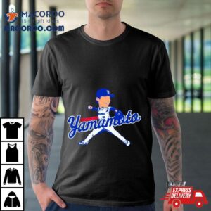 Yoshinobu Yamamoto Los Angeles Dodgers Caricature Tshirt