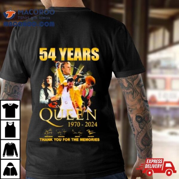54 Years Queen 1970 2024 Thank You For The Memories Signatures Shirt